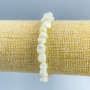Faceted white mother-of-pearl bracelet, diameter 8×6 mm, length 18 cm (stretch)
