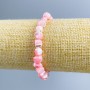 Bracelet with light pink mother-of-pearl rondelle beads, 8x6 mm diameter, 18 cm long (stretch)