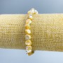 Beige mother-of-pearl bracelet, faceted beads, diameter 8x6 mm, length 18 cm (stretch)
