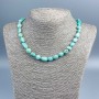 Larimar Necklace with natural larimar beads, diameter 12×8 mm, length 48 cm