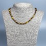 Tiger's Eye Necklace with Natural Stone, Faceted Coin Beads, 6x5 mm diameter, 48 cm length ±