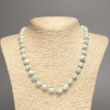 Necklace with natural green Angelite, faceted, bead diameter 10×9 mm ±, length 49 cm ±