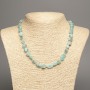 Beaded necklace of natural amazonite stones, faceted, 8×10 mm, length 48 cm +