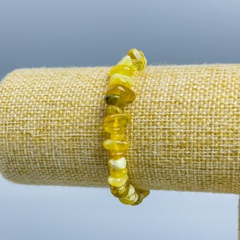 Yellow Agate Bracelet with Galtivka Beads, diameter 8x11–6x8 mm, length 18 cm (stretch)