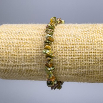 Multicolored Jasper Chip Bracelet, 8x3 mm diameter, 18 cm length (stretch)