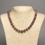 Leopard Jasper Necklace (Acrylic Beads), Smooth Beads, 10 mm Diameter, 49 cm Length