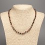 Leopard Jasper Necklace, synthetic acrylic, smooth 6 mm beads, 48 cm length