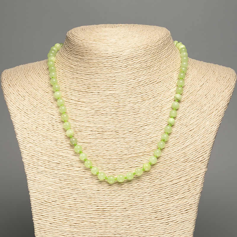 Onyx necklace, smooth beads, diameter 6 mm, length 46 cm
