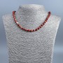 Red jasper necklace with smooth beads, 6± mm diameter, 48 cm length