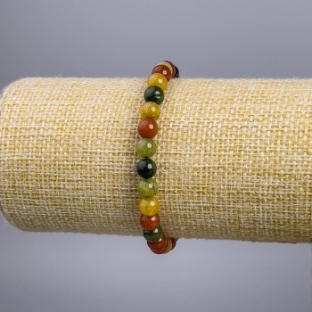 Bracelet "Jasper" multicolor (one-piece) smooth beads, 6 mm diameter, 18 cm stretch