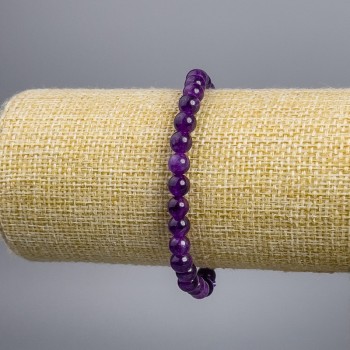 Sugilite Bracelet (Man-made) Smooth Beads, 6 mm Diameter, 18 cm Length, Stretch