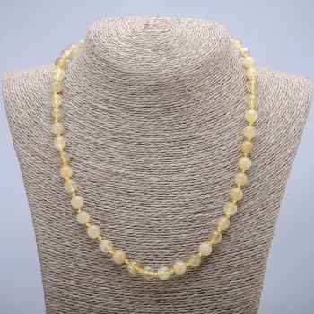 Citrine Necklace, smooth 6mm beads, 45cm