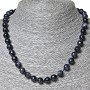 Aventurine Necklace (Synthetic) Night of Cairo Blue Sand, 9mm Faceted Bead, 45 cm