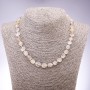 Rutilated Quartz Necklace with Golden Hair-Like Inclusions, Faceted Beads 7-9 mm, Length 45 cm
