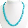 Blue Turquoise Bead Necklace, Rectangular 10×15 mm, Length 49 cm