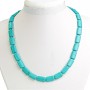 Veined Turquoise Necklace, Rectangular 10×15 mm, Length 48 cm