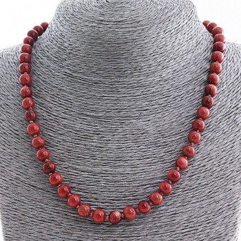 Aventurine Necklace (Synthetic) 'Golden Sand', 8 mm bead, 50 cm length