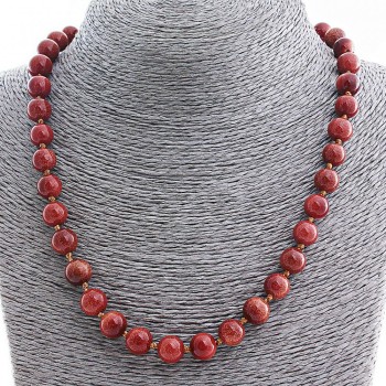 Aventurine Necklace (synthetic) "Golden Sand", 10mm beads, length approx. 50 cm