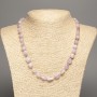 Kunzite Necklace, Natural Stone, Faceted Beads, Diameter 10x8 mm, Length 48 cm