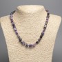 Charoite Necklace with Natural Stone Faceted Beads, 10x8 mm Diameter, 50 cm Length