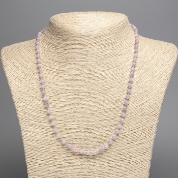 Kunzite Necklace with natural stone, faceted bead, diameter 4.5 mm, length 51 cm+