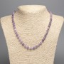Necklace of imitation lepidolite (acrylic) smooth bead, 6.5 mm diameter, 51 cm length+