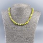 Necklace of natural yellow jadeite, faceted cubes, 7 mm diameter ±, length 48 cm+