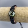 Eco-leather Bracelet: Skull with Heart on Drawstrings, 1 pc