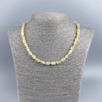 Citrine Cylinder Bead Necklace, Natural Stone, Beads diameter 6×9 mm, Length 48 cm