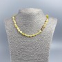 Citrine stone necklace, opaque, faceted, diameter 7x10 mm ±, length 50 cm ±