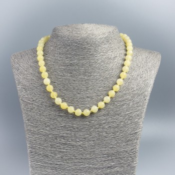 Citrine stone necklace with opaque faceted beads, 8 mm diameter, 48 cm long