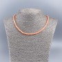 Natural Mother-of-Pearl Carrot-Colored Choker Necklace, Smooth Rondelle Beads, 4x2 mm, 48 cm