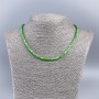 Choker Necklace Made of Natural Mother-of-Pearl (Dyed) Green Smooth Rondelles, 4×2 mm, Length 48 cm