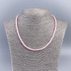 Pink-tinted natural mother-of-pearl choker necklace with smooth rondelle beads, 4×2 mm, length 48 cm ±
