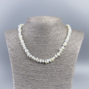 Natural Mother-of-Pearl Necklace (toned) Milky White Chips, 8 mm, 50 cm