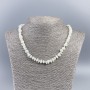 Natural Mother-of-Pearl Necklace (toned) Milky White Chips, 8 mm, 50 cm