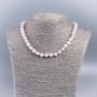 Natural stone necklace Rose Quartz faceted bead, 8 mm diameter, 50 cm length