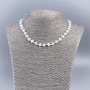 Natural White Mother-of-Pearl Cross Necklace, 8×8×3 mm, 50 cm long