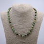 Green Jasper Necklace with smooth beads, 8 mm diameter, 46 cm length
