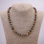 Picasso Jasper natural stone necklace, smooth bead, 8mm diameter, 45cm length +