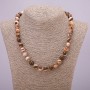 Natural Jasper Necklace with Faceted Bead, 10 mm (±) diameter, 48 cm length
