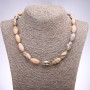 Picasso Jasper Necklace with smooth bicones, diameter 10x19mm, length 45cm