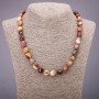 Natural Mookaite Jasper Necklace, tumbled, bead diameter 8x13 (+/-) mm, length 48 cm