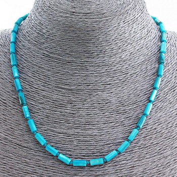 Blue mother-of-pearl 'tube' 8x4mm, length 45 cm