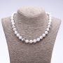 Natural Chalcedony Necklace with a Faceted Bead, 10 mm Diameter, 45 cm Length