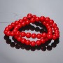 Coral Beads on Thread (Pressed), Smooth Spheres, 8mm Diameter, 37cm Length (+/-)