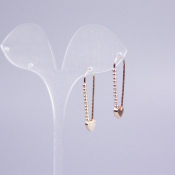 Xuping 18K Gold-Plated Earrings with White Crystals in Heart Shape