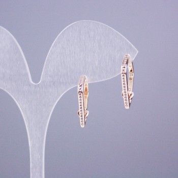 Xuping Earrings 18K Gold Plating with White Crystals 19x15mm+