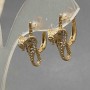 Xuping Earrings 18K Gold Plating with White Crystals 'Cobra', diameter 20×8 mm+