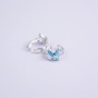 Kaf Xuping Rhodium with Blue Enamel Butterfly 11x7mm +